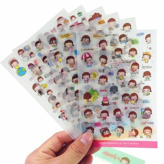 Combo 6 Miếng Dán Trang Trí Sticker Trang Trí Sticker Moimoi Cute Phong Cách Hàn Quốc Dễ Thương Cho Bé