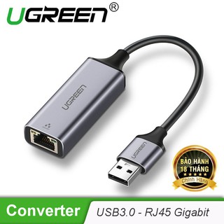 Bộ chuyển đổi USB 3.0 sang mạng LAN 10/100/1000Mbps RJ45 Gigabit Ethernet Ugreen 50922 - Hàng Chính Hãng