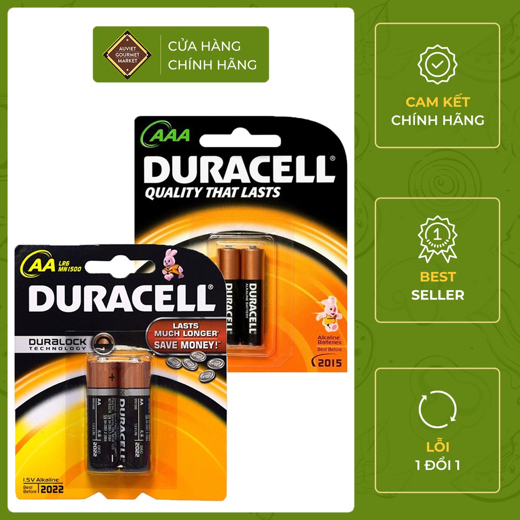 Pin kiềm Duracell vỉ 2 viên