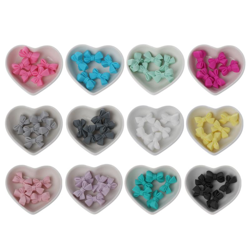 Set 5 Hạt Silicone Làm Móc Khóa / Đồ Gặm Nướu Cho Bé DIY