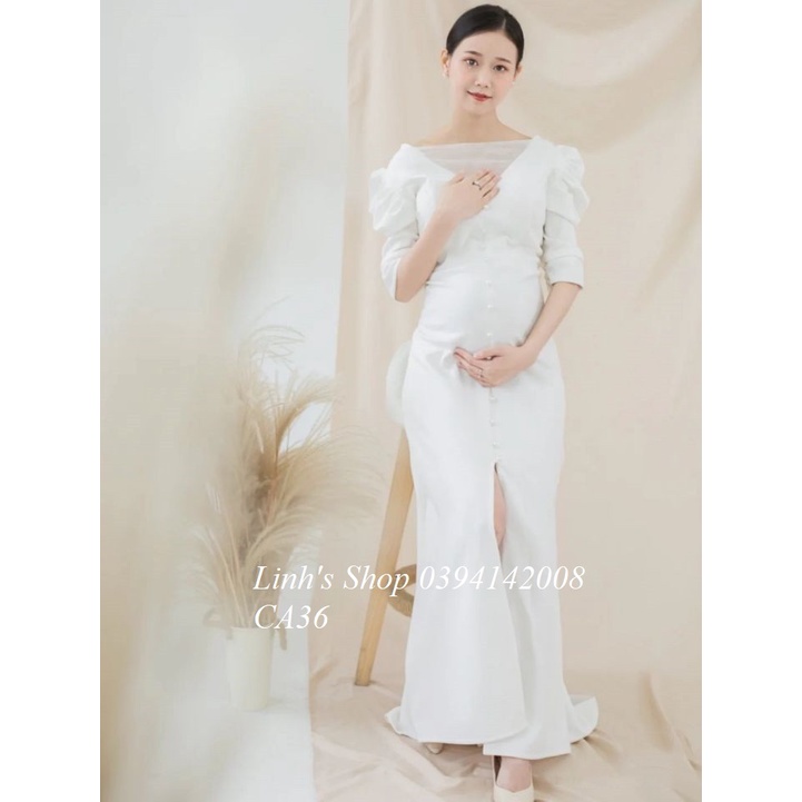 Đầm Bầu Váy Bầu Chụp Ảnh Nghệ Thuật Ôm Body Sang Chảnh CA36
