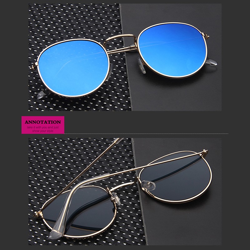 Kính mát gọng tròn nhỏ bằng kim loại thời trang cho nữ