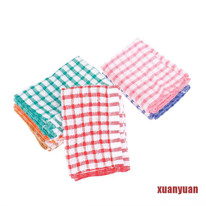 Set 6 Khăn Lau Vải Cotton Thấm Hút Tốt Tiện Dụng Cho Nhà Bếp / Nhà Hàng