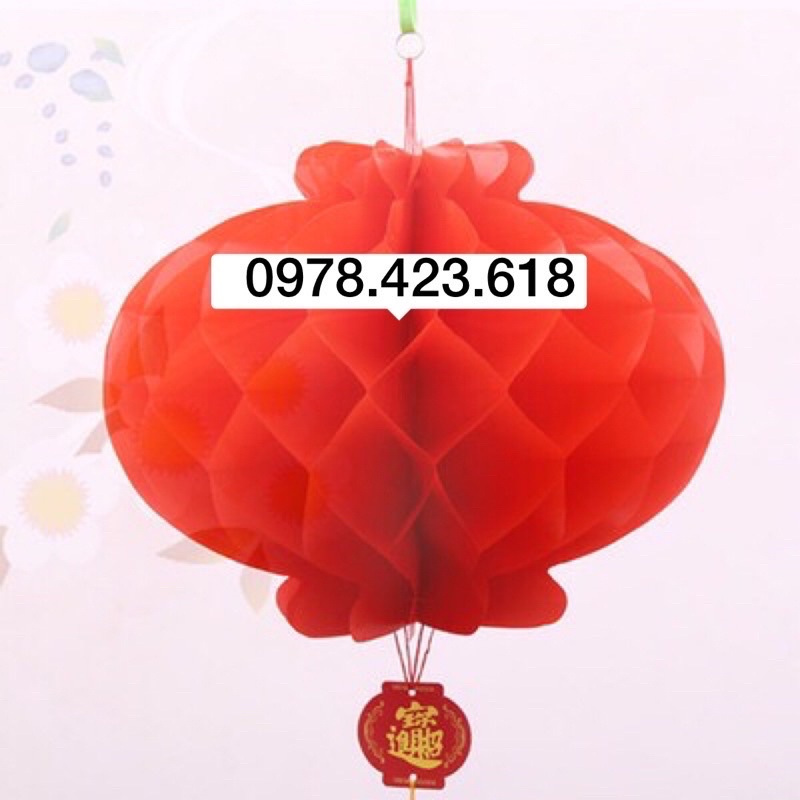 Combo 10 đèn lồng Đỏ mini 30cm/ 25cm/ 20cm/ 15cm treo cành đào, cành mai trang trí Tết - siêu thị - trung tâm thương mại