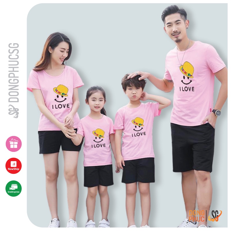 Đồng phục gia đình 3/4/5 người nguyên set áo và quần nổi bật thun mềm mịn để đi biển dã ngoại BGD275HN | DONGPHUCSG