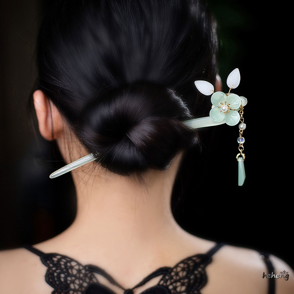 Trâm Cài Tóc Đính Hoa Tua Rua Phong Cách Trung Hoa Tối Giản Cho Nữ