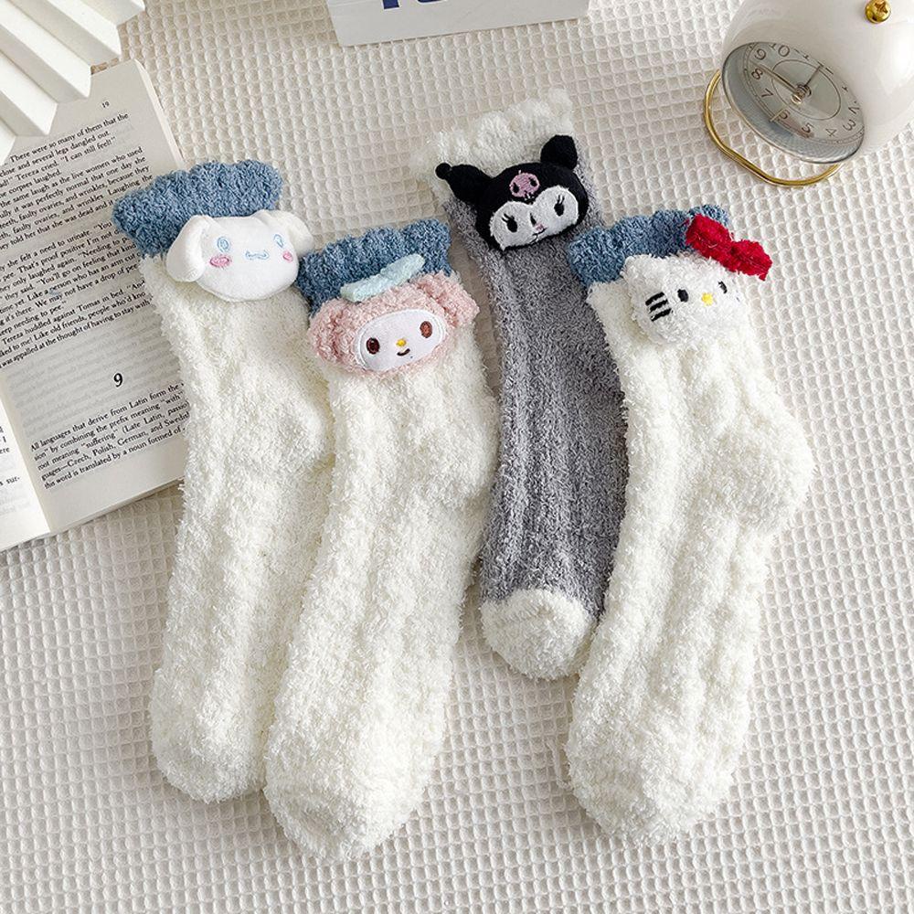 Vớ Cotton Mềm Mại Thoáng Khí In Hình Kuromi Cinnamoroll Dễ Thương Cho Nữ