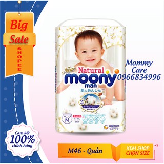 Bỉm moony natural size m46 quần cam kết chính hãng