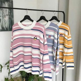 Áo sweater form unisex sọc cực đẹp