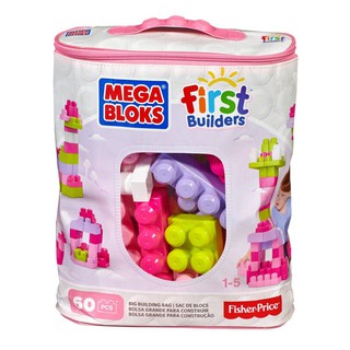 Đồ chơi Xếp khối cơ bản túi lớn hồng (60 khối) MEGA BLOKS