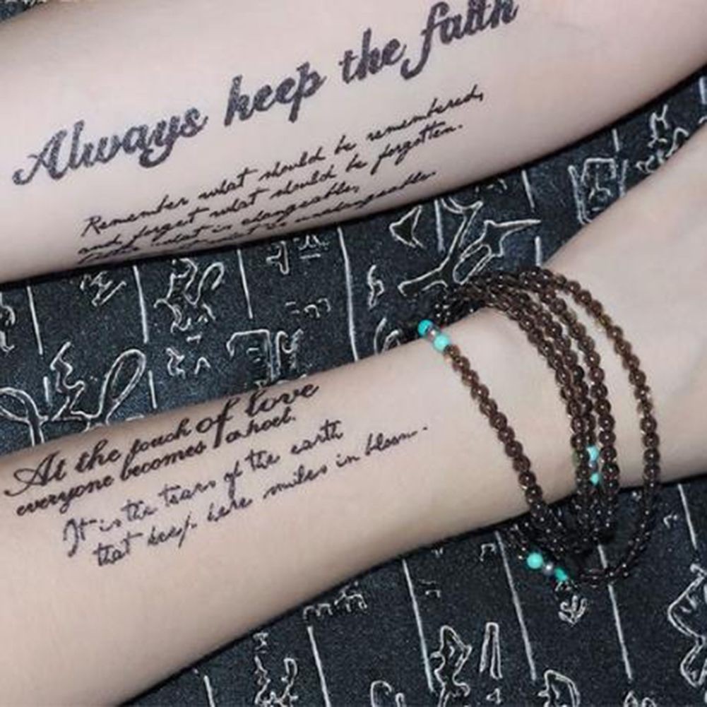 Hình Xăm Dán Tạm Thời Hình Chữ Tiếng Anh Có Thể Tháo Rời Chống Nước