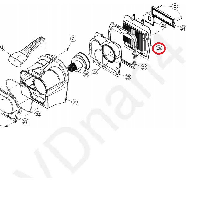 Phụ kiện Bộ lọc bụi máy hút bụi Panasonic model #MC-CL563RN46-VN #MC-CL565KN46-VN