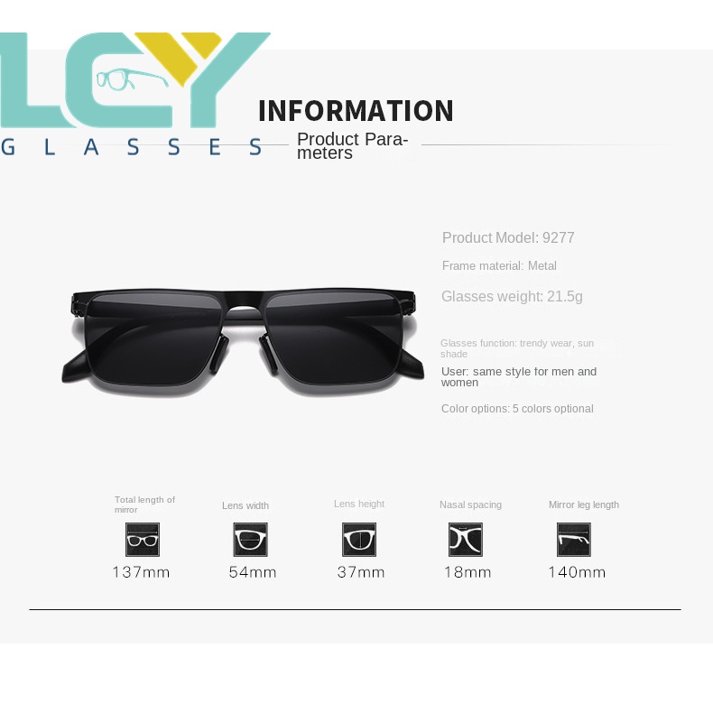 Kính Mát Gọng Kim Loại Phong Cách Cổ Điển Mẫu Mới 2022 Dành Cho Nam 9277