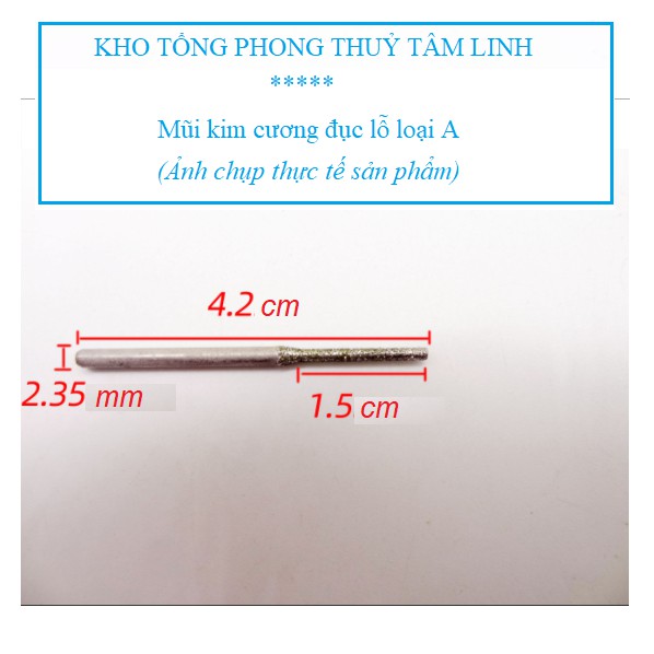 Mũi khoan kim cương đục lỗ kéo dài chuyên chạm khắc ngọc đá hàng cao cấp giá tại xưởng| Kho tổng phong thủy tâm linh