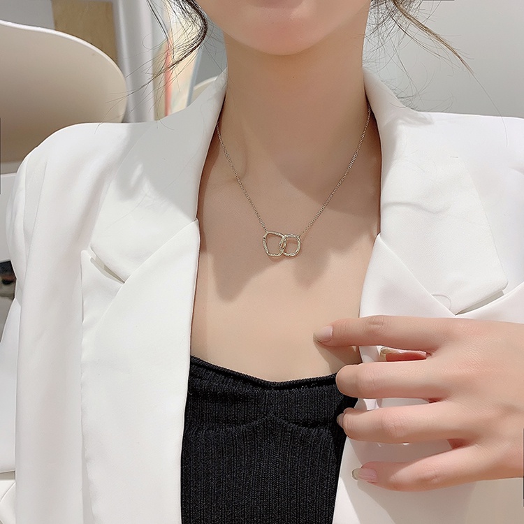 Vòng cổ Hai Vòng Hình Học Đơn Giản Sáng Tạo Cá Tính