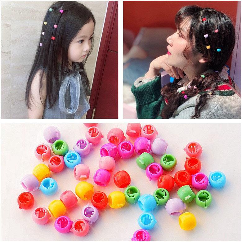 Set 10 Kẹp Tóc Nhựa Tròn Mini Kẹp Tóc Cá Tính Nhiều Màu Sắc Xu Hướng Thời Trang Hàn Quốc Mới