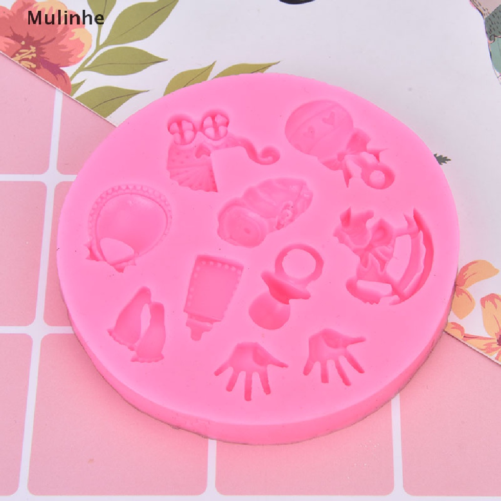 Khuôn Silicone Tạo Hình Xe Đẩy Em Bé 3D Trang Trí Bánh