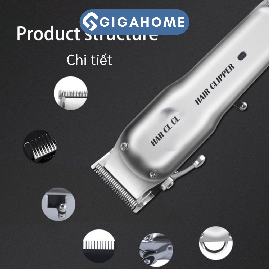 Tông Đơ Cắt Tóc GIGAHOME KM-1997 Chuyên Nghiệp, Hoạt Động Mạnh Mẽ Kèm 6 Lược 8288