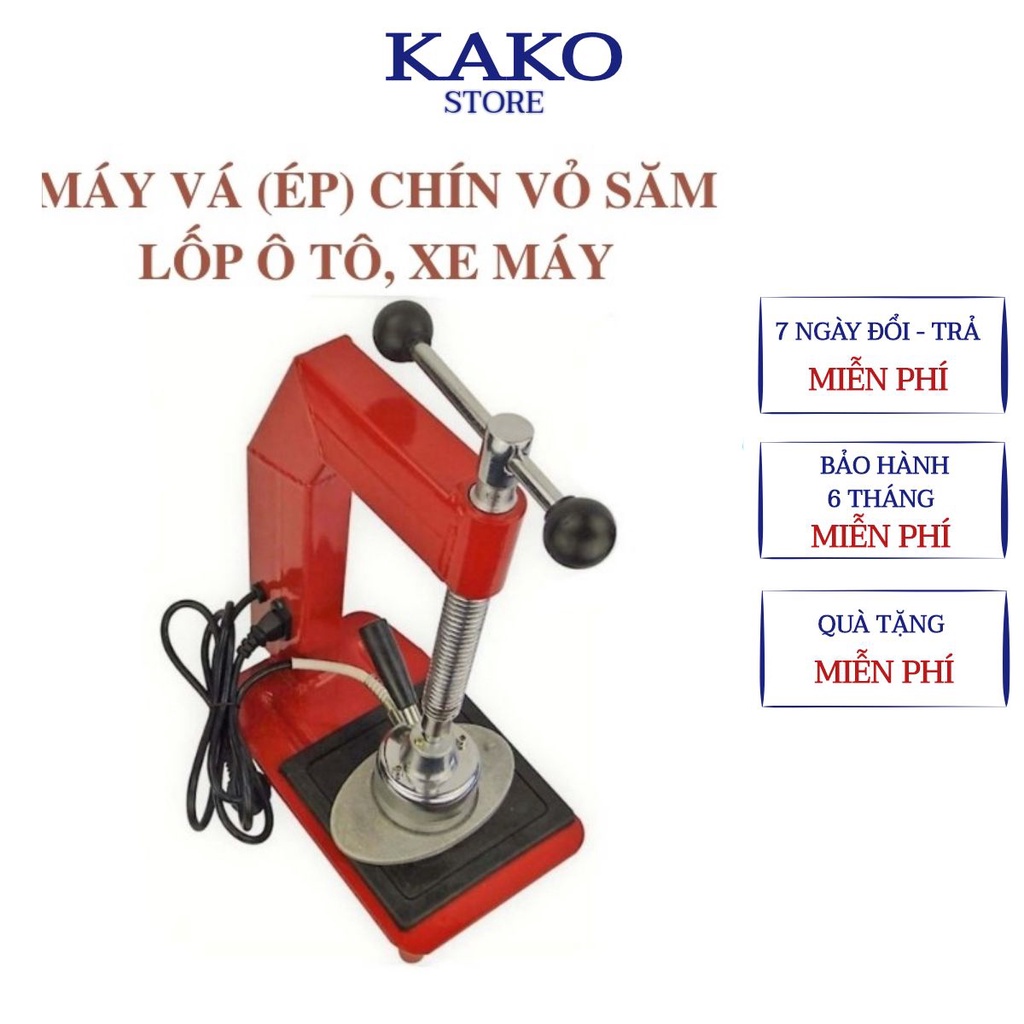 Máy vá chín săm lốp ô tô xe máy Kako, bàn ép vá chín vỏ không săm, hẹn giờ 15 phút