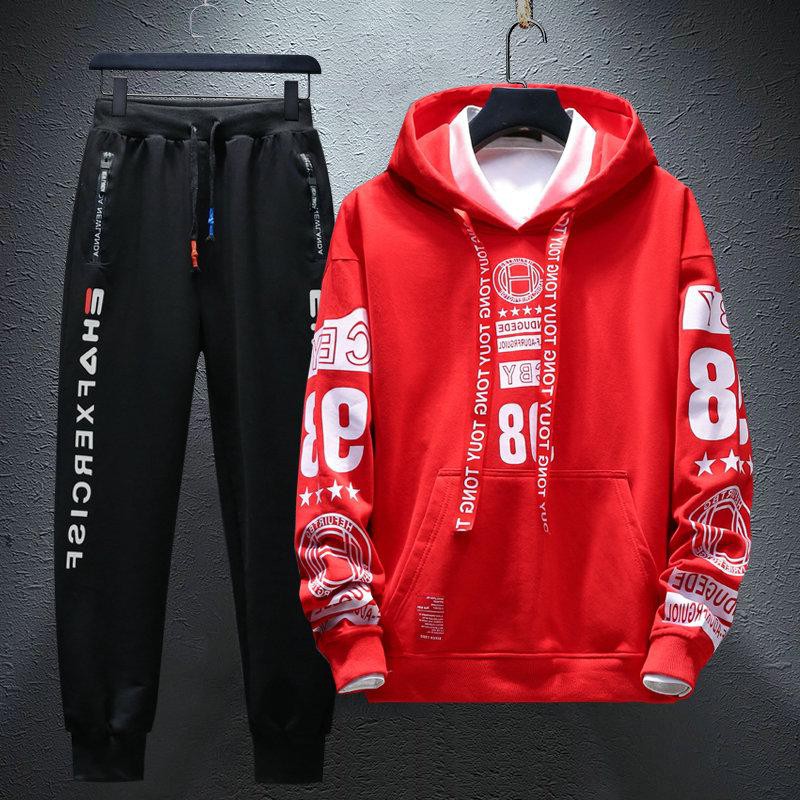 Bộ Đồ Nỉ Nam Áo Hoodies Phối Chữ Kết Hợp Quần Jogger Trẻ Trung SET NAM 9000076