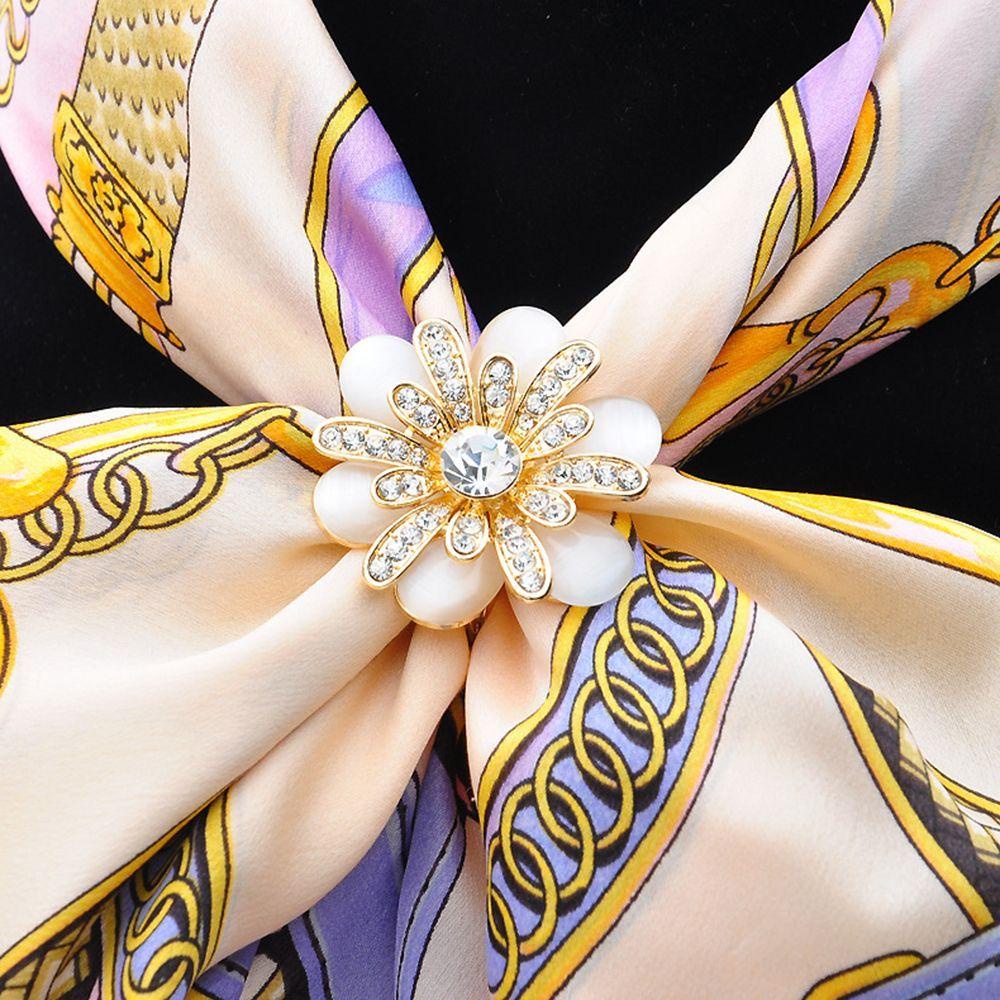 IVORY Hoa Trà Ngà Voi Màu Ngà|Trâm Cài Khăn Choàng Đính Đá Opal Chất Lượng Cao Cho Nữ