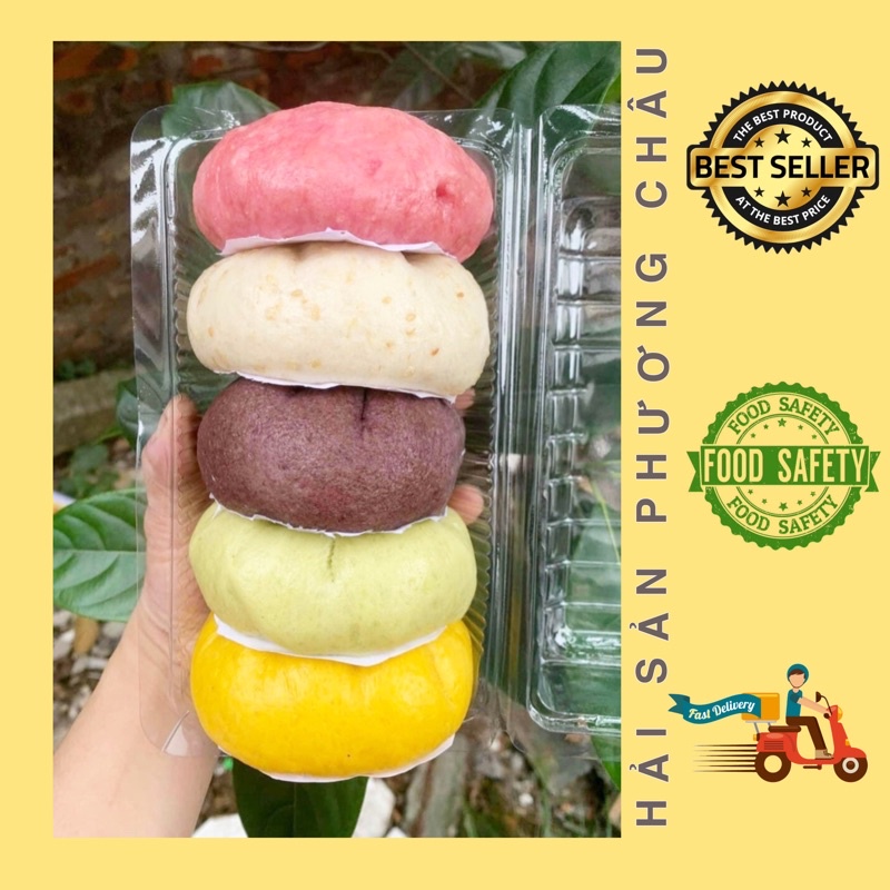 Bánh bao nguyên cám ngũ sắc rau củ vị gà nấm healthy - hộp 5 bánh