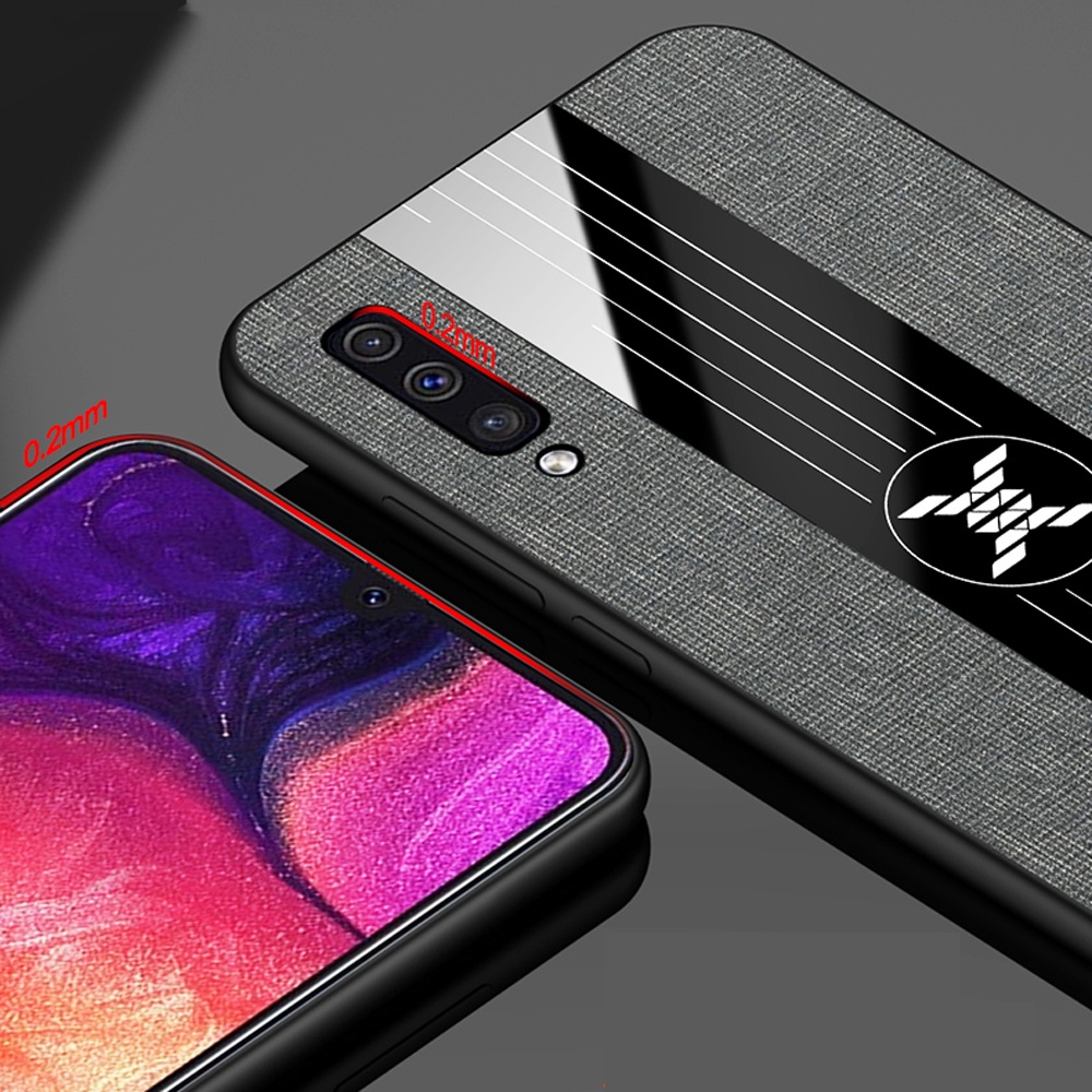 Ốp Điện Thoại TPU Mềm + PC + Vải Canvas Chống Sốc Cho Samsung Galaxy A10 A10S A20 A20S A30 A30S A40 A50 A50S A70 A70S A90 5G