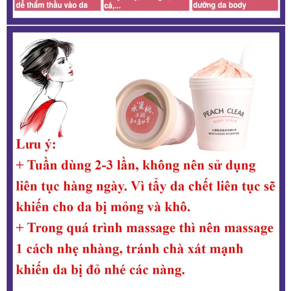 Tẩy Tế Bào Chết Body Đào Peach Heyxi 200G