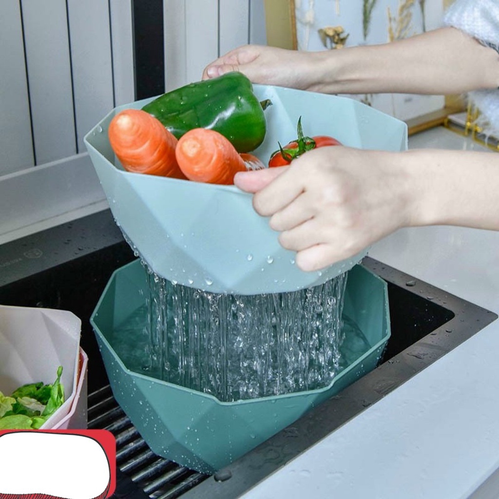 MVP2318 Rổ đựng trái cây hình học có lỗ thoát nước tiện dụng cho nhà bếp