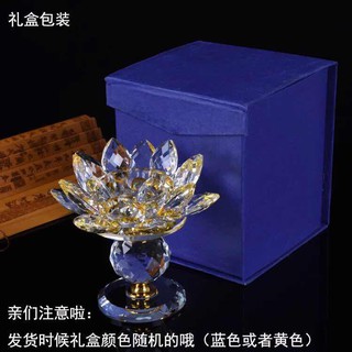 Đế nến pha lê hoa sen cao (8 màu)