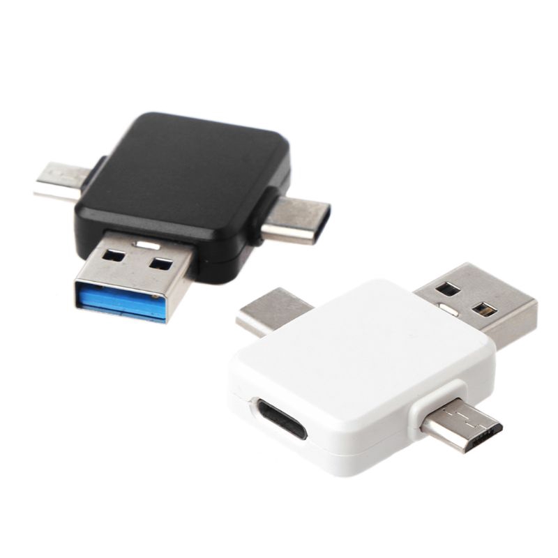 Đầu Chuyển Đổi Cổng Lightning Sang Usb + Type C + Micro Usb