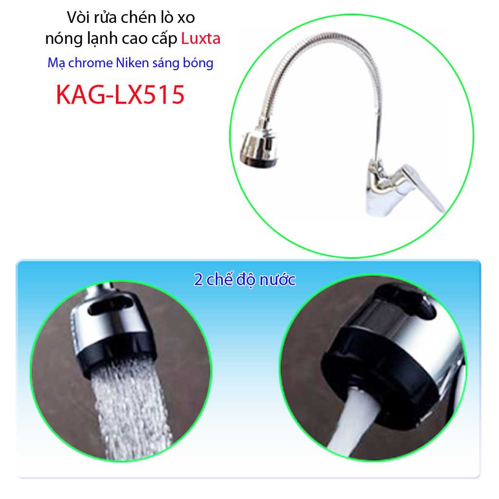 Vòi bếp nóng lạnh Luxta, vòi chậu rửa chén bát nóng lạnh KAG-LX515