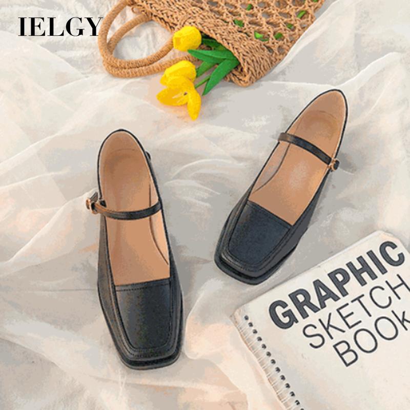 Giày cao gót IELGY mũi vuông phong cách Anh Quốc thời trang cho nữ