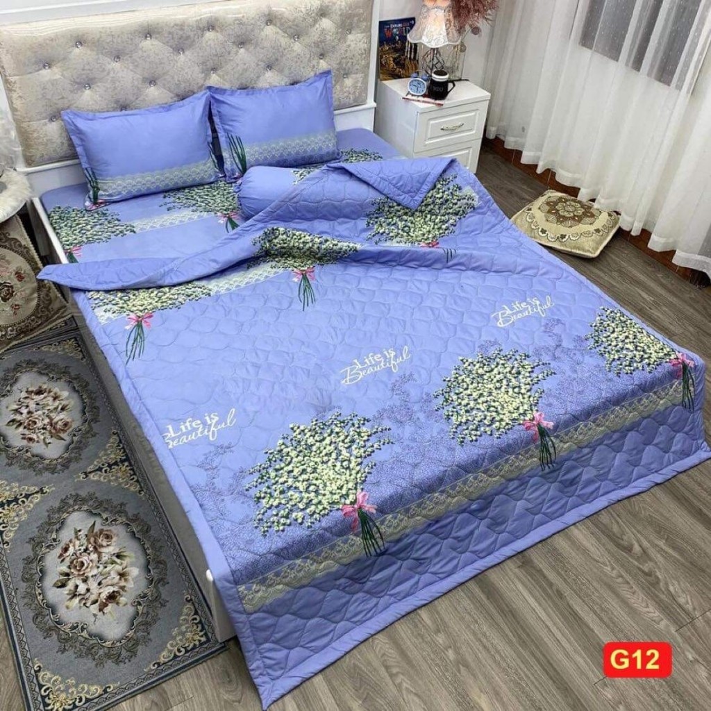 Chăn Hè , Chăn Hè Thu, Chăn  COTTON POLY Trần Bông 3 Lớp, Kích Thước 1m7*1m9