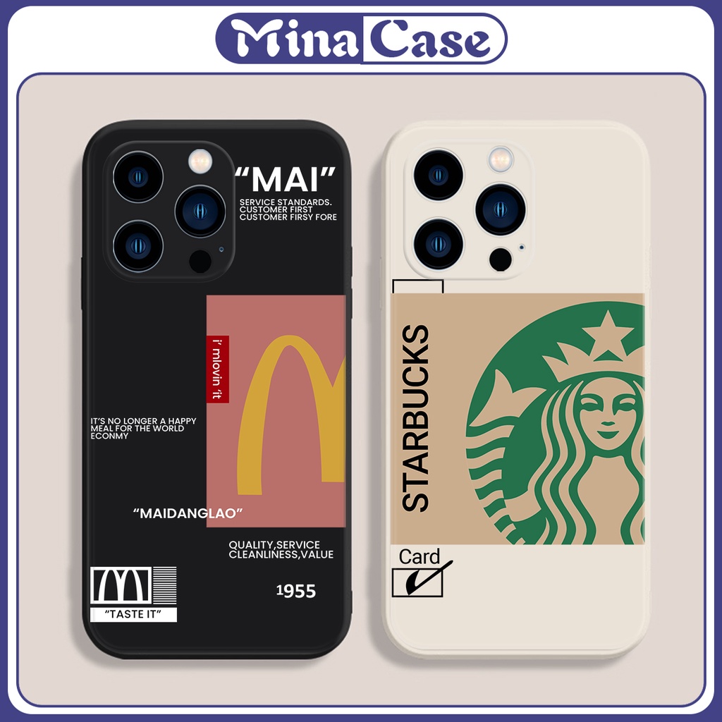 Ốp lưng iphone Cafe Fast Food cạnh vuông 6/6plus/6s/6splus/7/7plus/8/8plus/x/xr/xs/11/12/13/pro/max/plus/promax