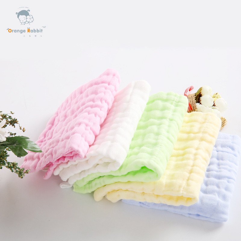 28 * 28cm  Set 5 cái khăn xô sữa 6 lớp cho bé sơ sinh - Thích hợp để lau người, tắm, lau mồ hôi và làm khăn quảng cổ cho bé