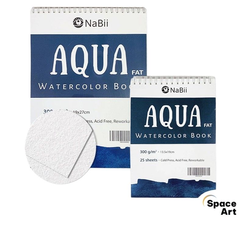 Sổ Vẽ Màu Nước NABII Aqua Fat 300gsm 55% Cotton