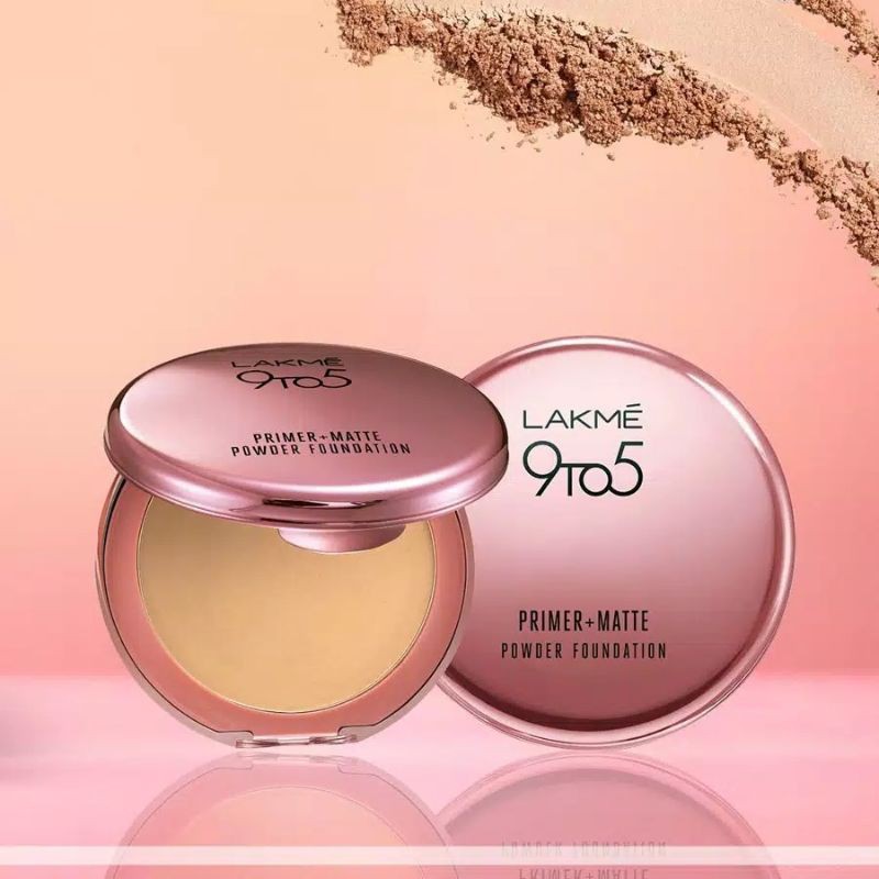 (hàng Mới Về) Set Kem Nền Lakme 9to5 + Phấn Phủ Trang Điểm Hoàn Hảo