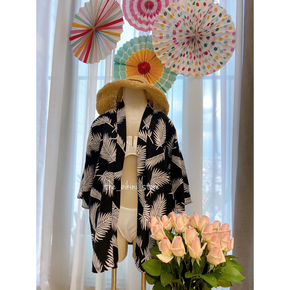 Kimono voan, Áo Choàng, khoác ngoài đầm/bikini Đi Biển Họa Tiết floral KT456.MS11