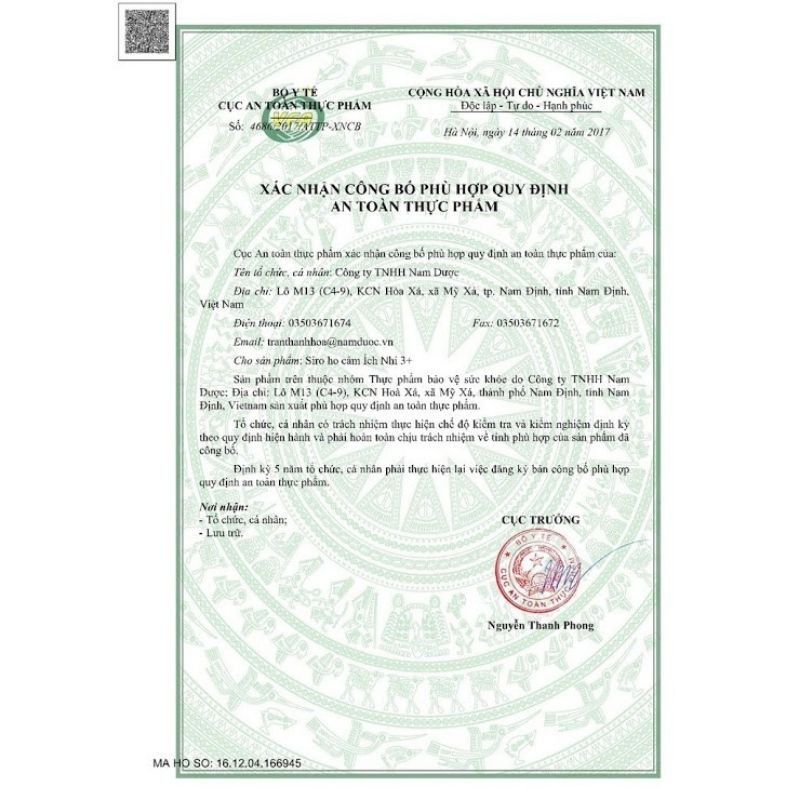 Siro ho cảm Ích Nhi - cho trẻ từ 0 tháng tuổi