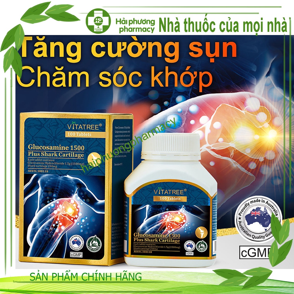 Glucosamine 1500 Plus Shark Cartilage, Hỗ trợ duy trì sức khỏe xương khớp, sụn khớp