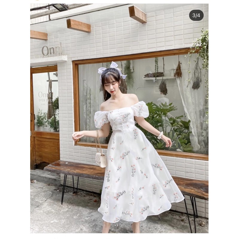 ORGANZA FLORAL MAXI - MAXI TƠ 2 LỚP HOA BAY | BigBuy360 - bigbuy360.vn