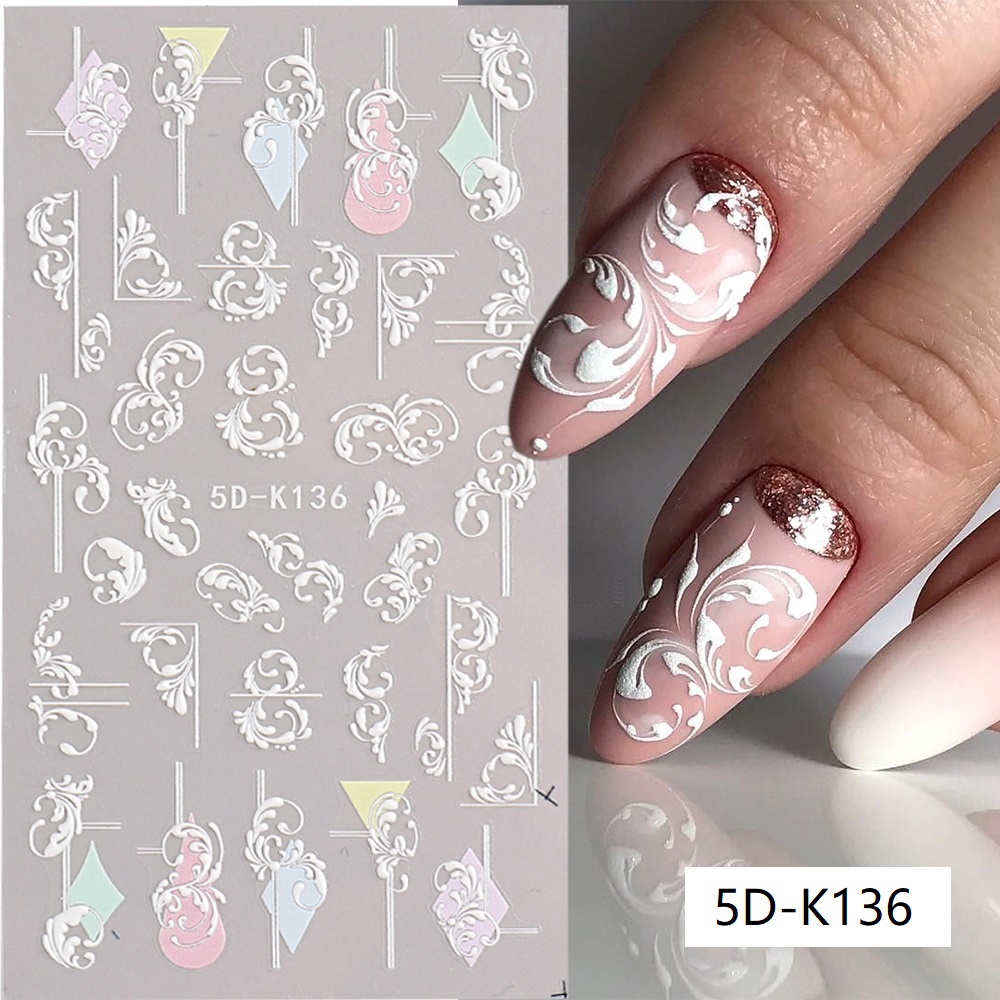 Miếng Dán Trang Trí Móng Tay 5D Acrylic Mạ Vàng Lá GL5D-K171