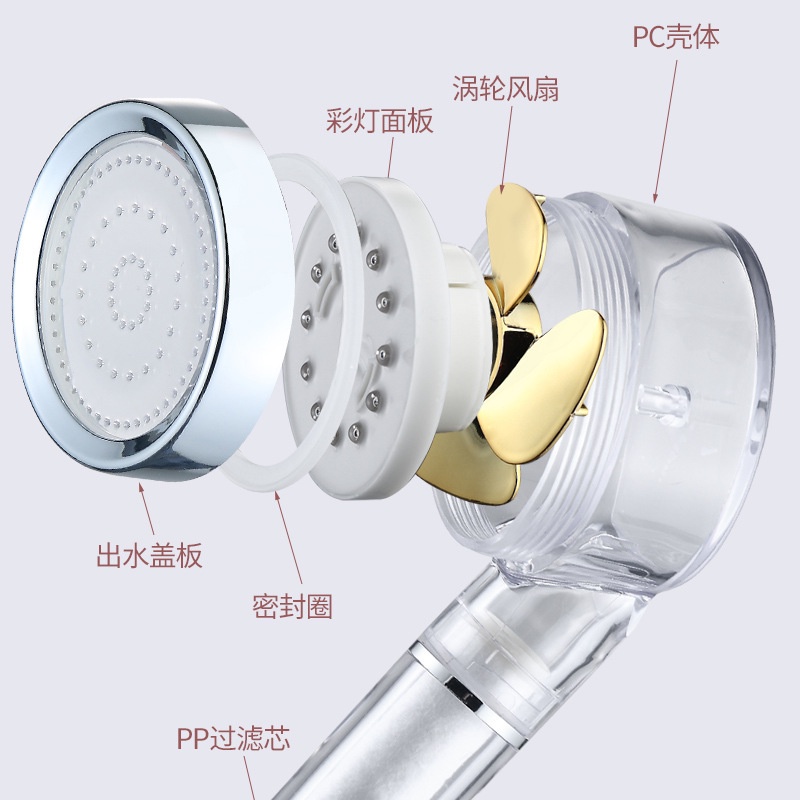 Đầu Vòi Hoa Sen Có Đèn LED Thay Đổi Màu Sắc Theo Nhiệt Độ