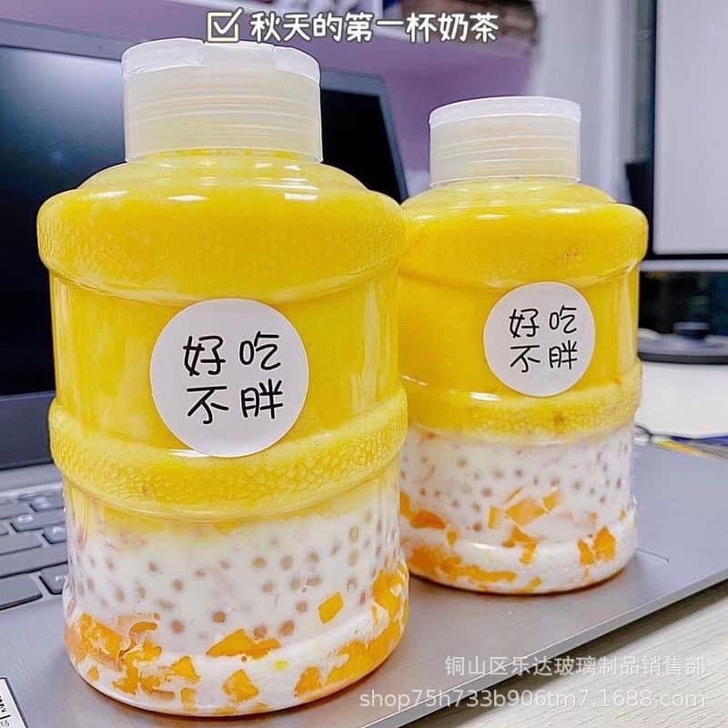 Ly nhựa cute đựng đồ uống trà chanh, trà sữa 500ml