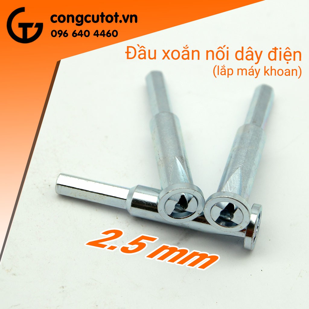 Đầu xoắn nối dây điện 2.5mm 3 dòng đầu lắp máy khoan