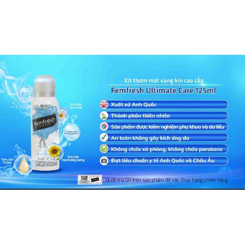 (Hàng Anh, có bill) Xịt thơm mát vệ sinh phụ nữ Femfresh 125ml | BigBuy360 - bigbuy360.vn