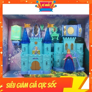 Đồ chơi búp bê - lâu đài công chúa elsa màu xanh ngọc