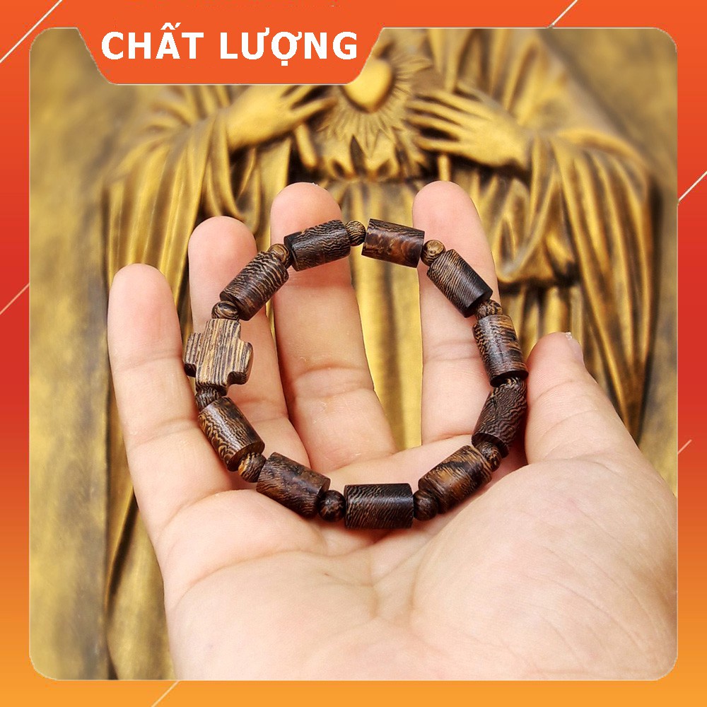 □☑☸Chuỗi hạt Mân Côi gỗ Mun Hổ đốt trúc, Công Giáo