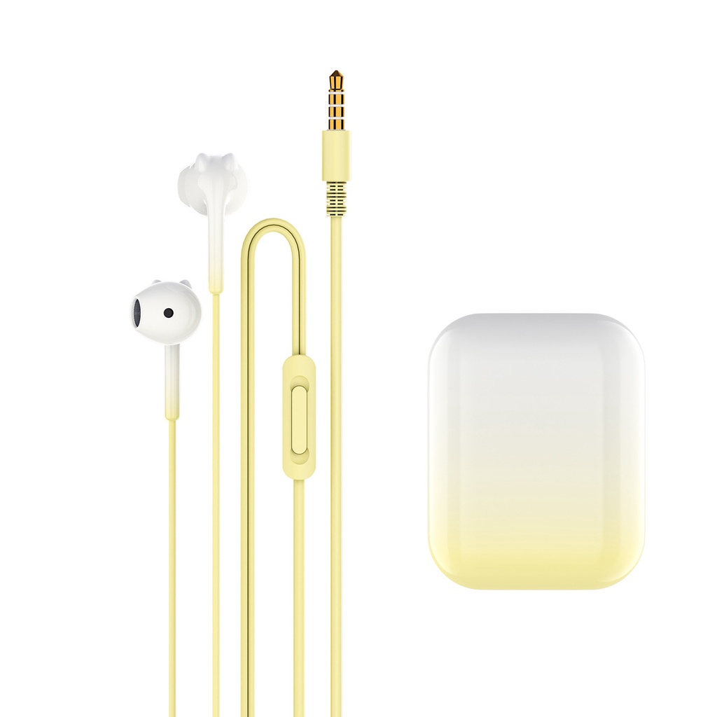 Tai Nghe Nhét Tai Q60 Màu Gradient Có Dây Âm Thanh Stereo Với Mic 3.5mm Cho Điện Thoại